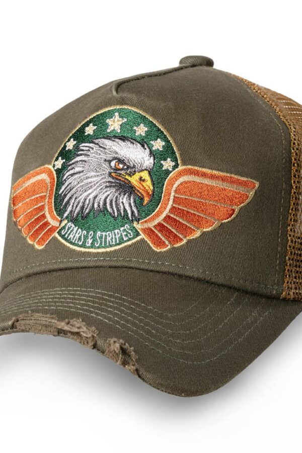 Gorra Eagle con bordado de águila majestuosa estilo western.