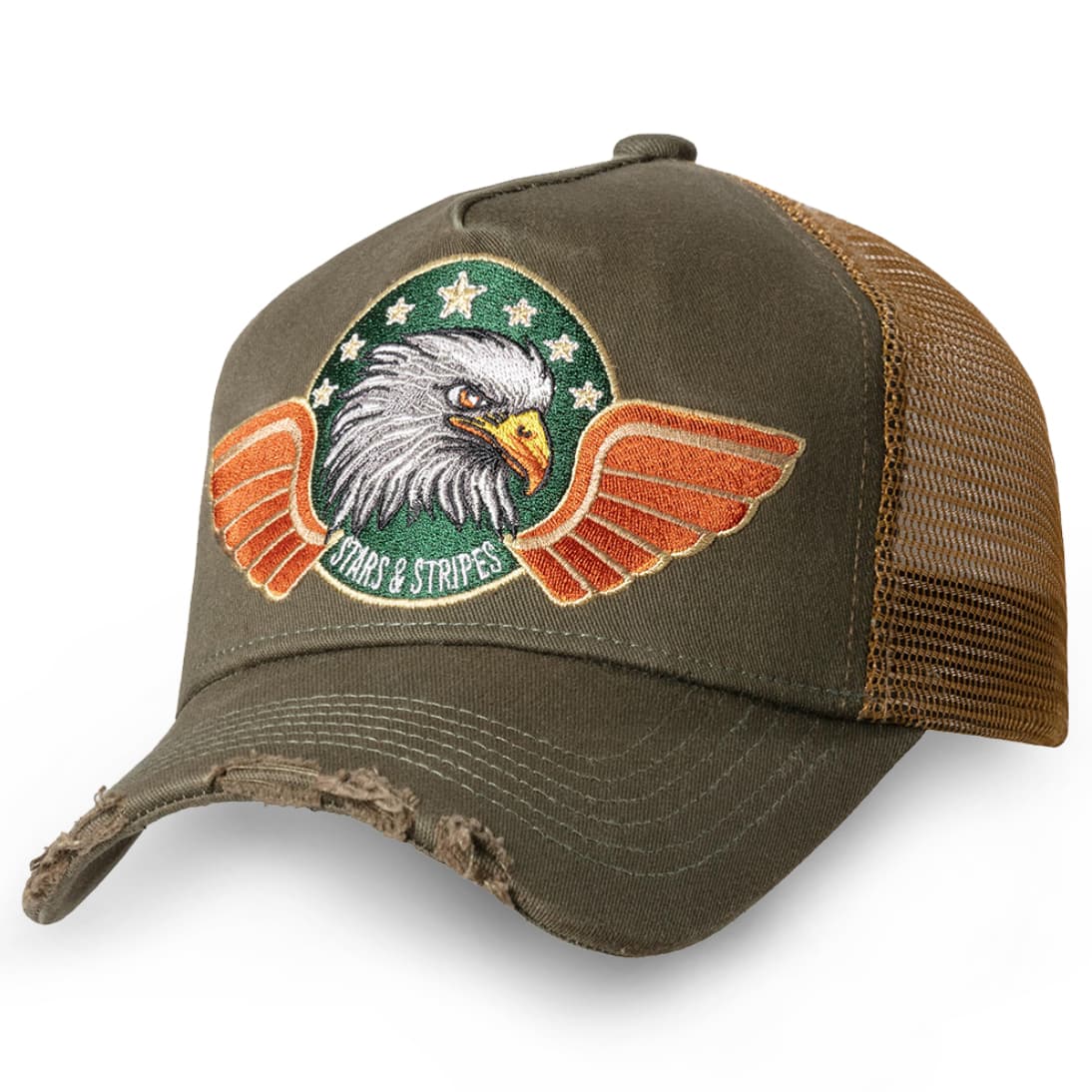 Gorra Eagle con bordado de águila majestuosa estilo western.