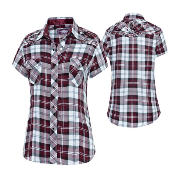 Camisa de cuadros y bordados Pasadena Short - Imagen 3
