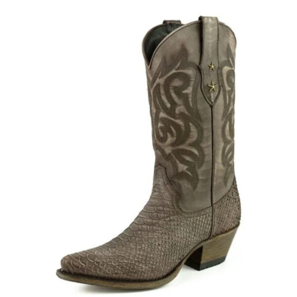 Botas con grabados de pitón gris verdoso - Country and Roses - Alabama Testa - 2