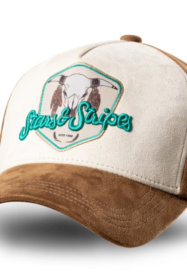 Gorra Cowboy Buffalo Turquoise con detalle de búfalo en venta en Country and Roses.