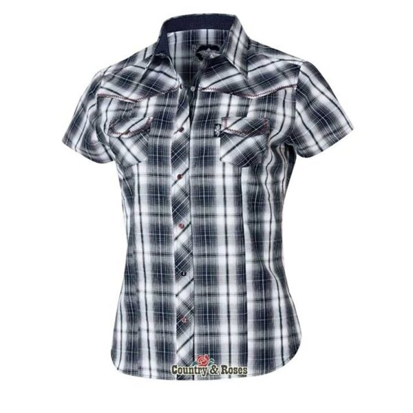 Camisa a cuadros negros para mujer Larissa