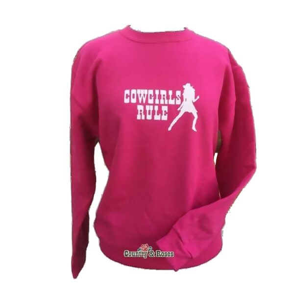 Sudadera rosa para mujer cowgirls rule