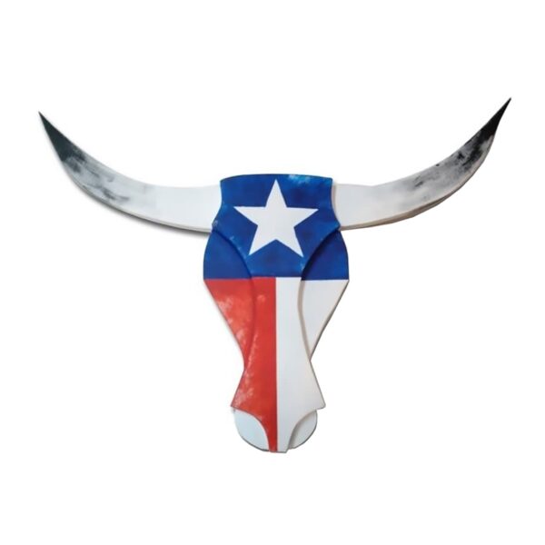Cabeza de longhorn de madera Texas