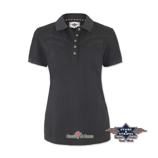 Polo country negro para mujer Zoe