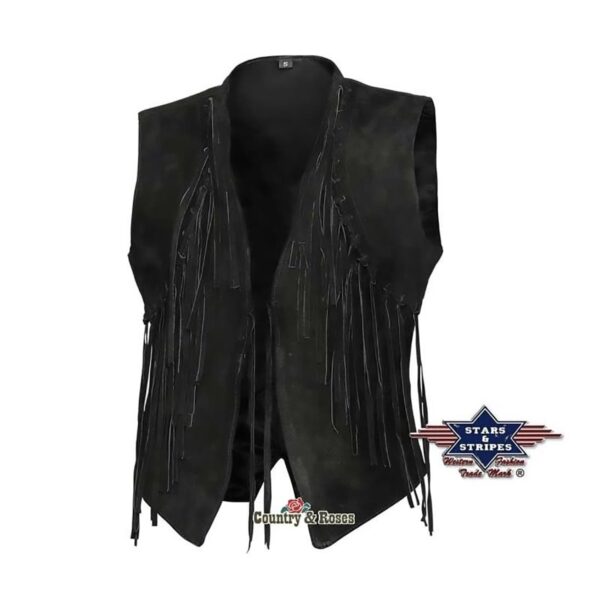 Chaleco para mujer cowgirl de ante con flecos