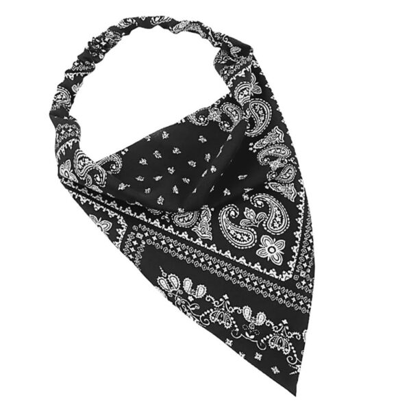 Bandana western para cabeza - Country and Roses - Negra - 1