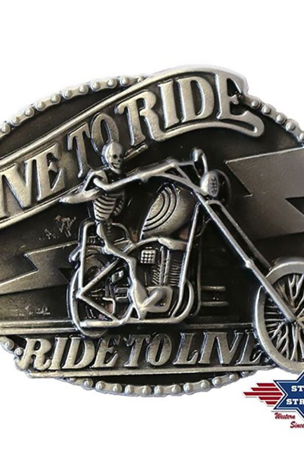 Hebilla motera - Country and Roses - Live to Ride Ride To Live -1