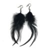 Pendientes plumas negras