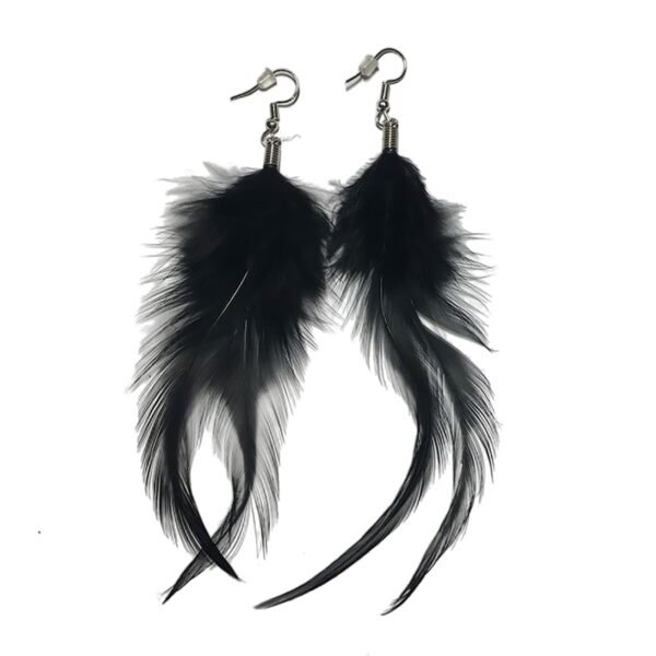 Pendientes plumas negras
