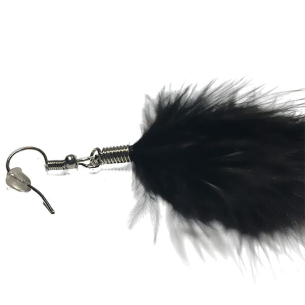 Pendientes plumas negras - Imagen 2