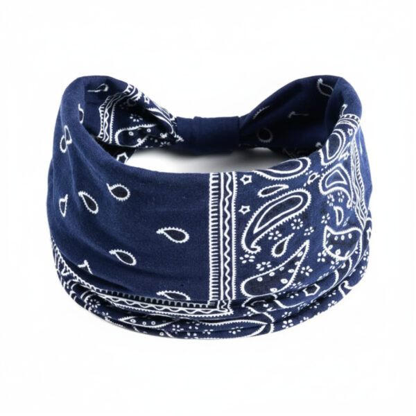 Diadema Bandana - Country and Roses - Azul Índigo - 1