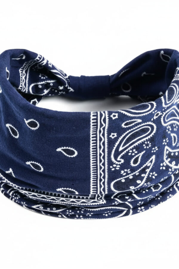 Diadema Bandana - Country and Roses - Azul Índigo - 1