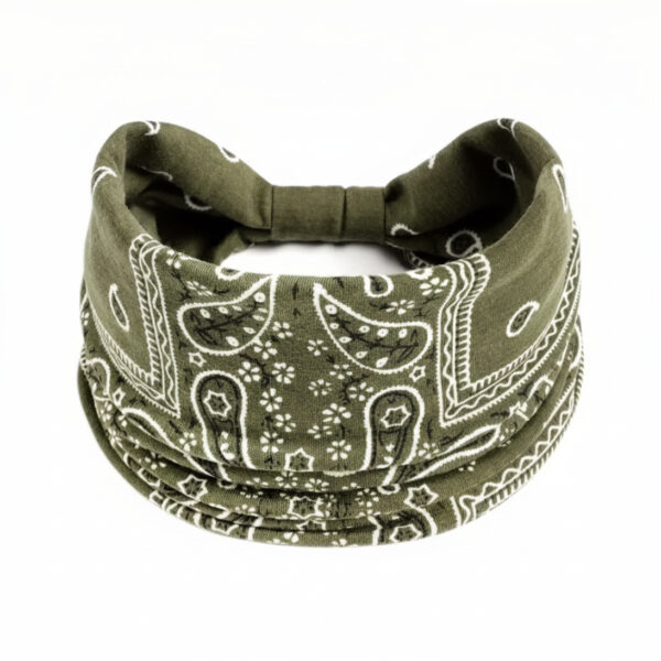 Diadema Bandana - Country and Roses - Verde oliva - 1
