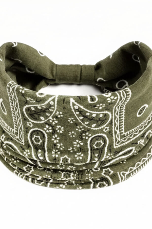 Diadema Bandana - Country and Roses - Verde oliva - 1