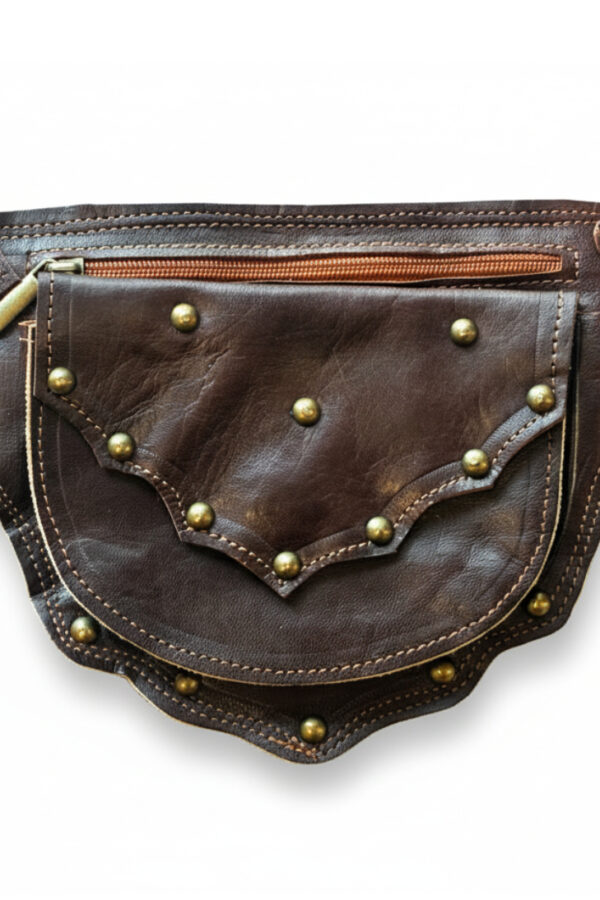 Riñonera de cuero - Country and Roses - Laramie Cacao - 11